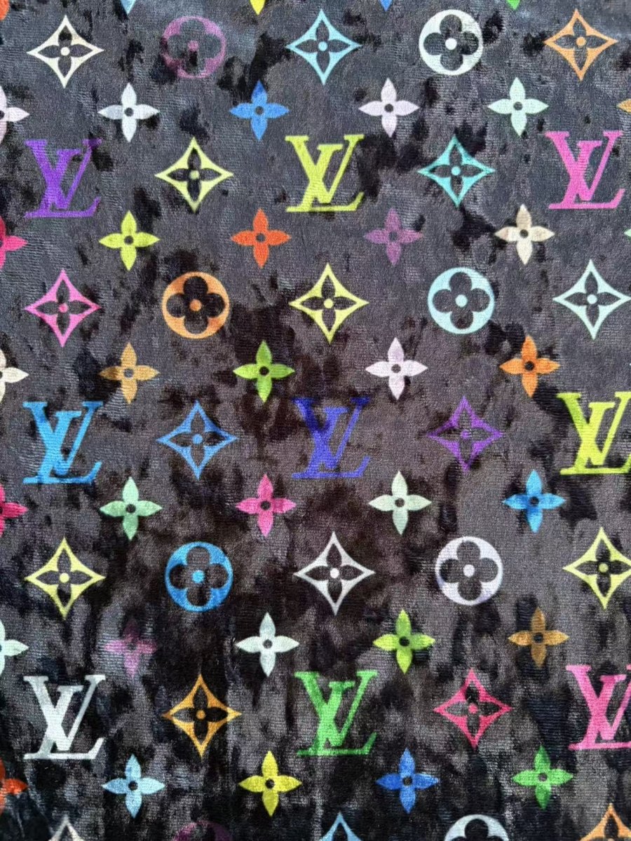Takashi Murakami LV Velvet Designer Fabric for Crafts DIY - mingfabricstore