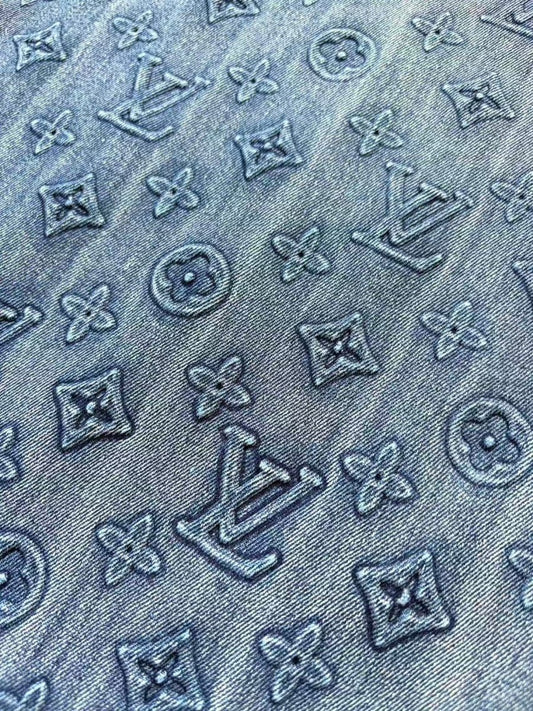 Texture Louis Vuitton LV Denim Fabric Handbag DIY Crafts Project - mingfabricstore