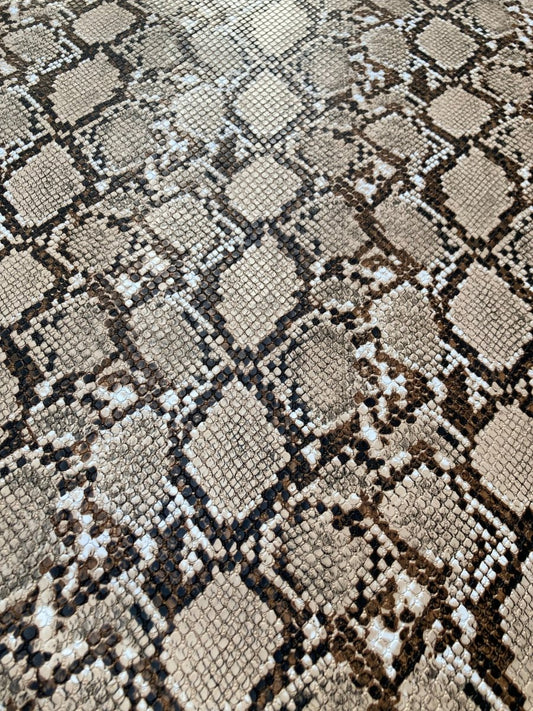 Textured Black Spot Snake Skin Vinyl Leather for Custom Handcraft Upholstery - mingfabricstore