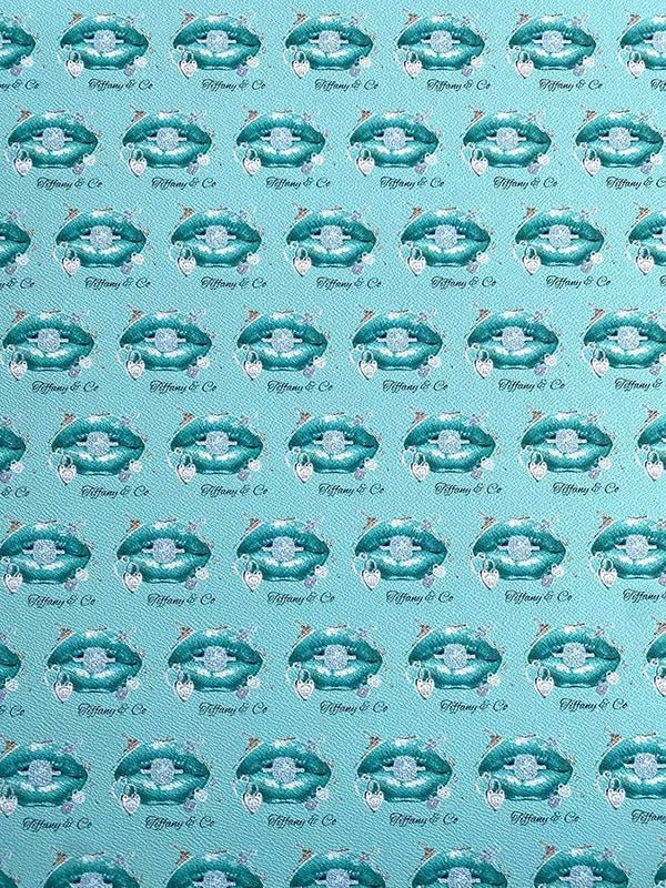 Tiffany Blue Tips Custom Leather Designer Fabric for DIY Crafts Projects - mingfabricstore