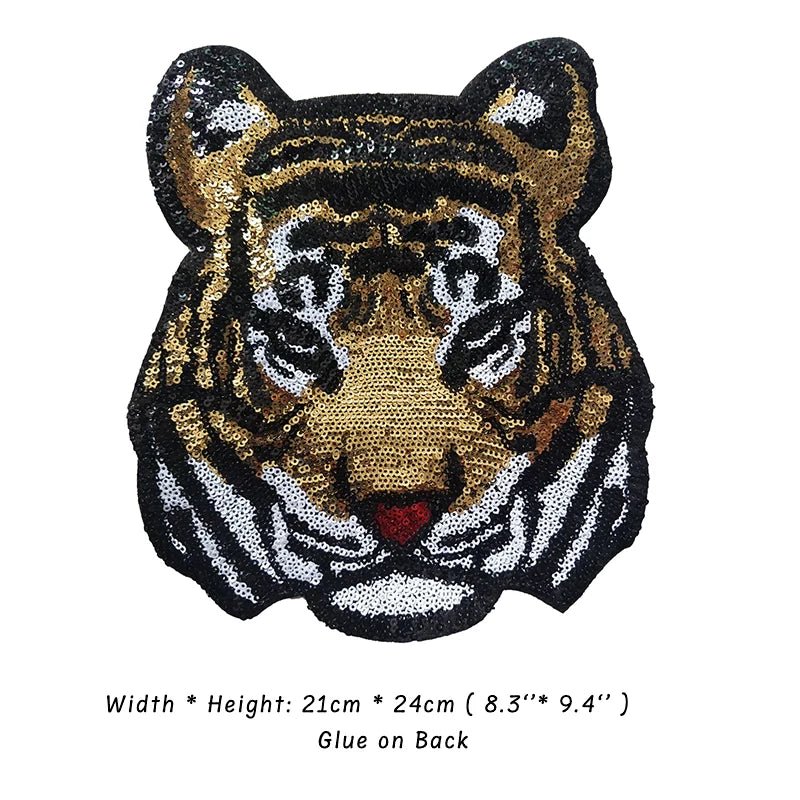 Tiger Embroidery Custom Clothing Jacket Patch for DIY Sewing Project - mingfabricstore