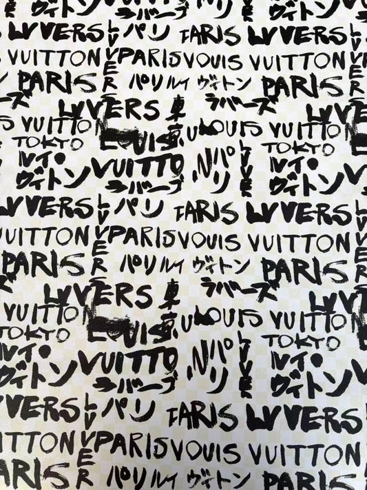 Tokyo Letter Louis Vuitton LV Leather for Crafts DIY Gifts - mingfabricstore