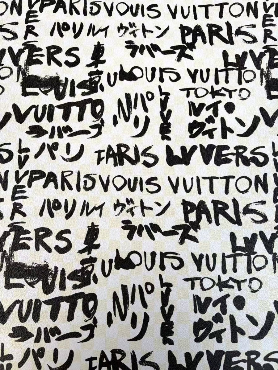 Tokyo Letter Louis Vuitton LV Leather for Crafts DIY Gifts - mingfabricstore