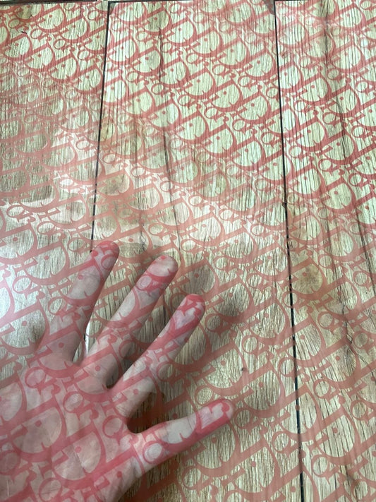 Transparent Pink Dior PVC Vinyl Fabric for Handmade DIY Umbrella Raincoat - mingfabricstore