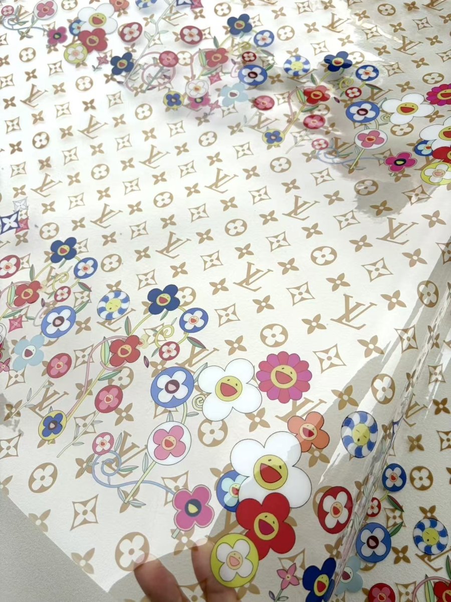 Transparent Takashi Murakami LV PVC Raincoat Jelly Bag Fabric - mingfabricstore
