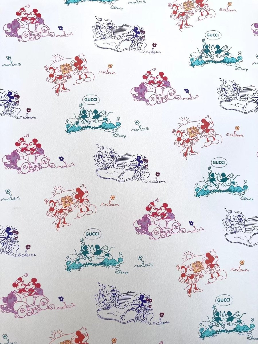 Trending Mickey Gucci Leather Material for Custom - mingfabricstore