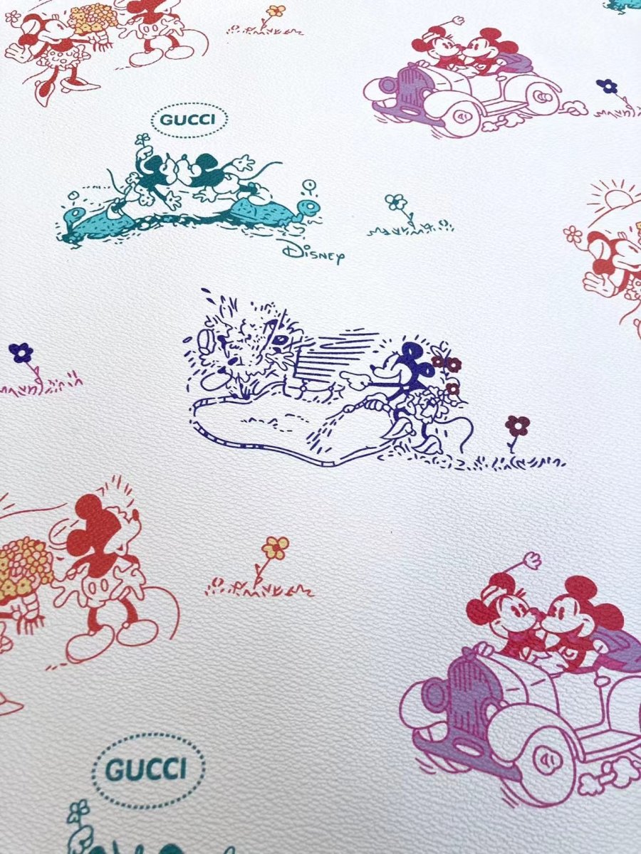 Trending Mickey Gucci Leather Material for Custom - mingfabricstore