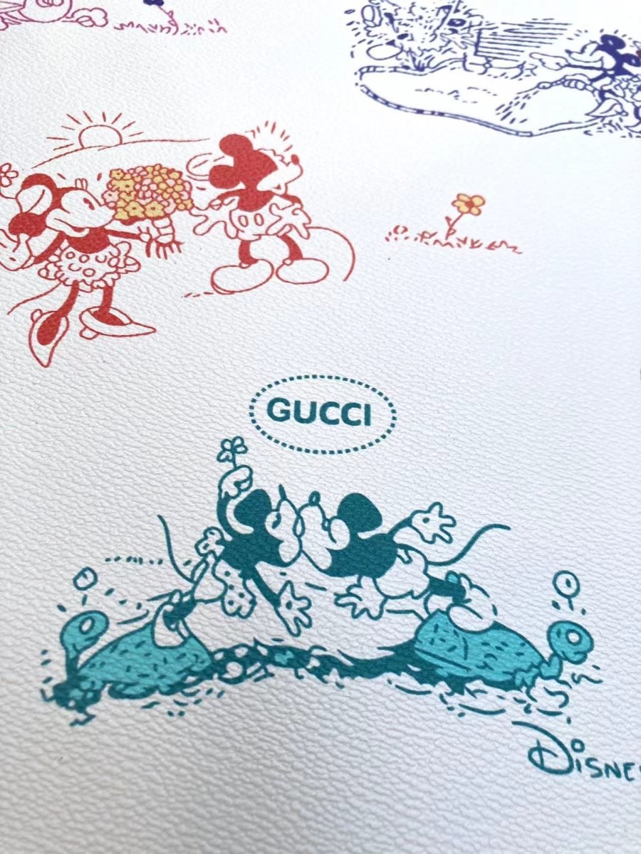Trending Mickey Gucci Leather Material for Custom - mingfabricstore