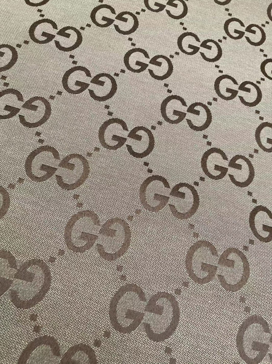 Trending New Big GG Gucci Brown Cotton Fabric for Clothing - mingfabricstore