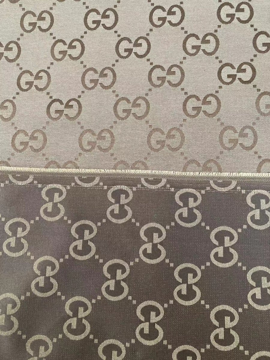 Trending New Big GG Gucci Brown Cotton Fabric for Clothing - mingfabricstore