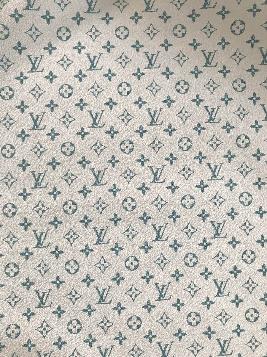 Unique Green LV Leather Material for Custom Craft - mingfabricstore