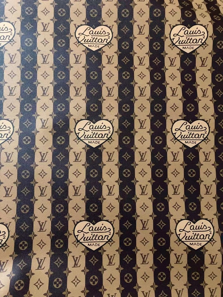Vantage Stripe LV Nigo Made Leather for Custom Sneakers Bags - mingfabricstore