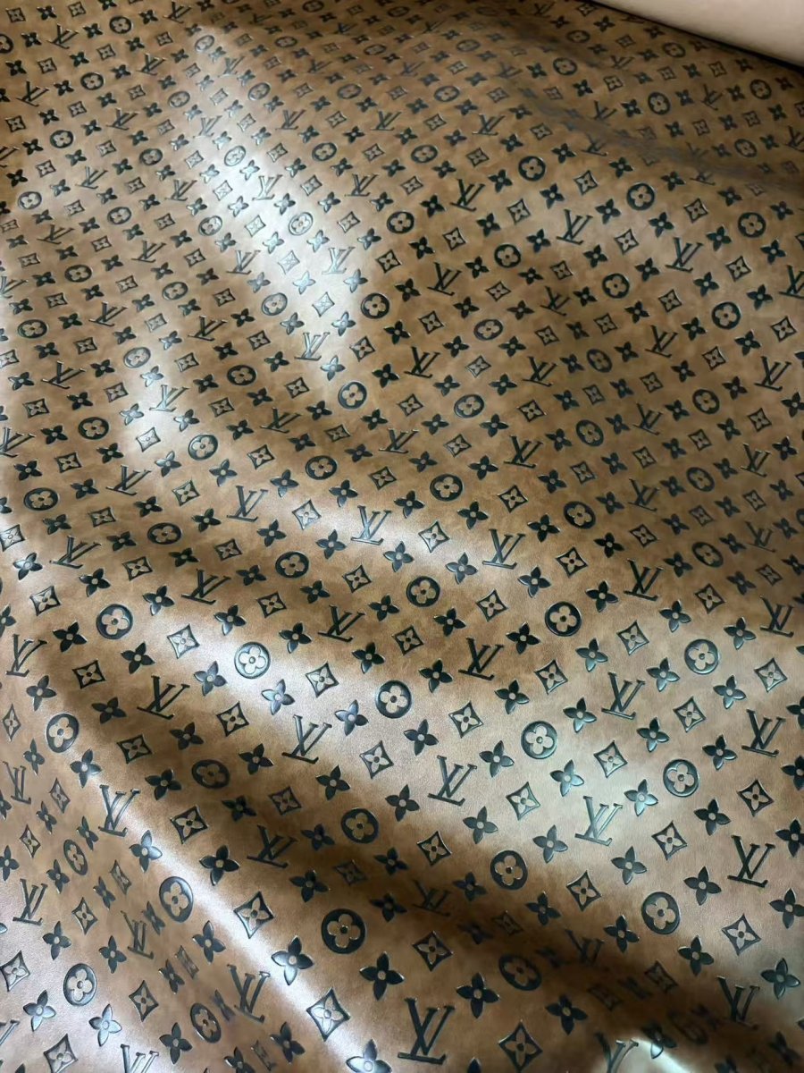 Vintage Brown Embossed LV High Quality for Bag Shoe Custom - mingfabricstore