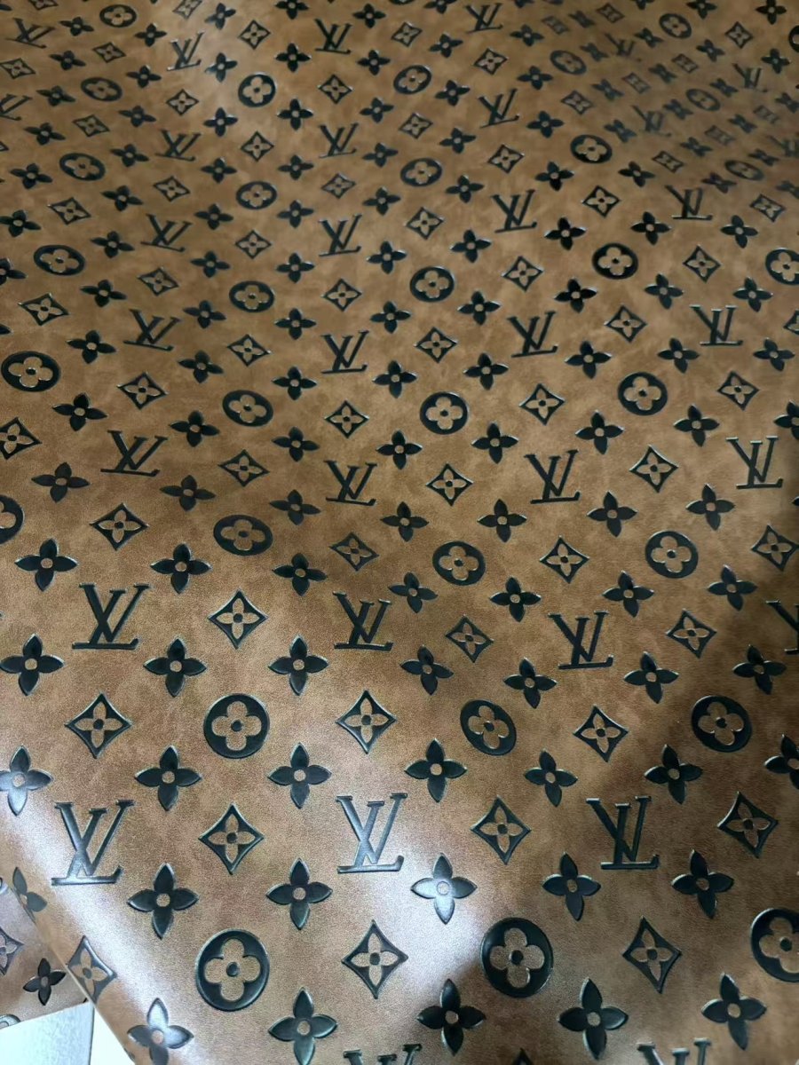 Vintage Brown Embossed LV High Quality for Bag Shoe Custom - mingfabricstore