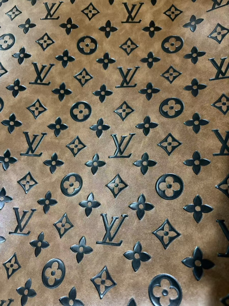 Vintage Brown Embossed LV High Quality for Bag Shoe Custom - mingfabricstore