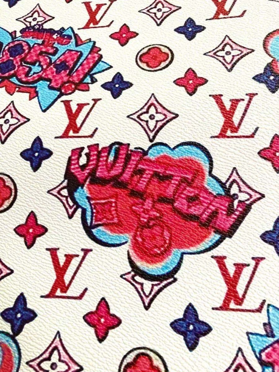 Vintage Cartoon 1854 LV Leather for Custom Shoes with Strong Backing - mingfabricstore