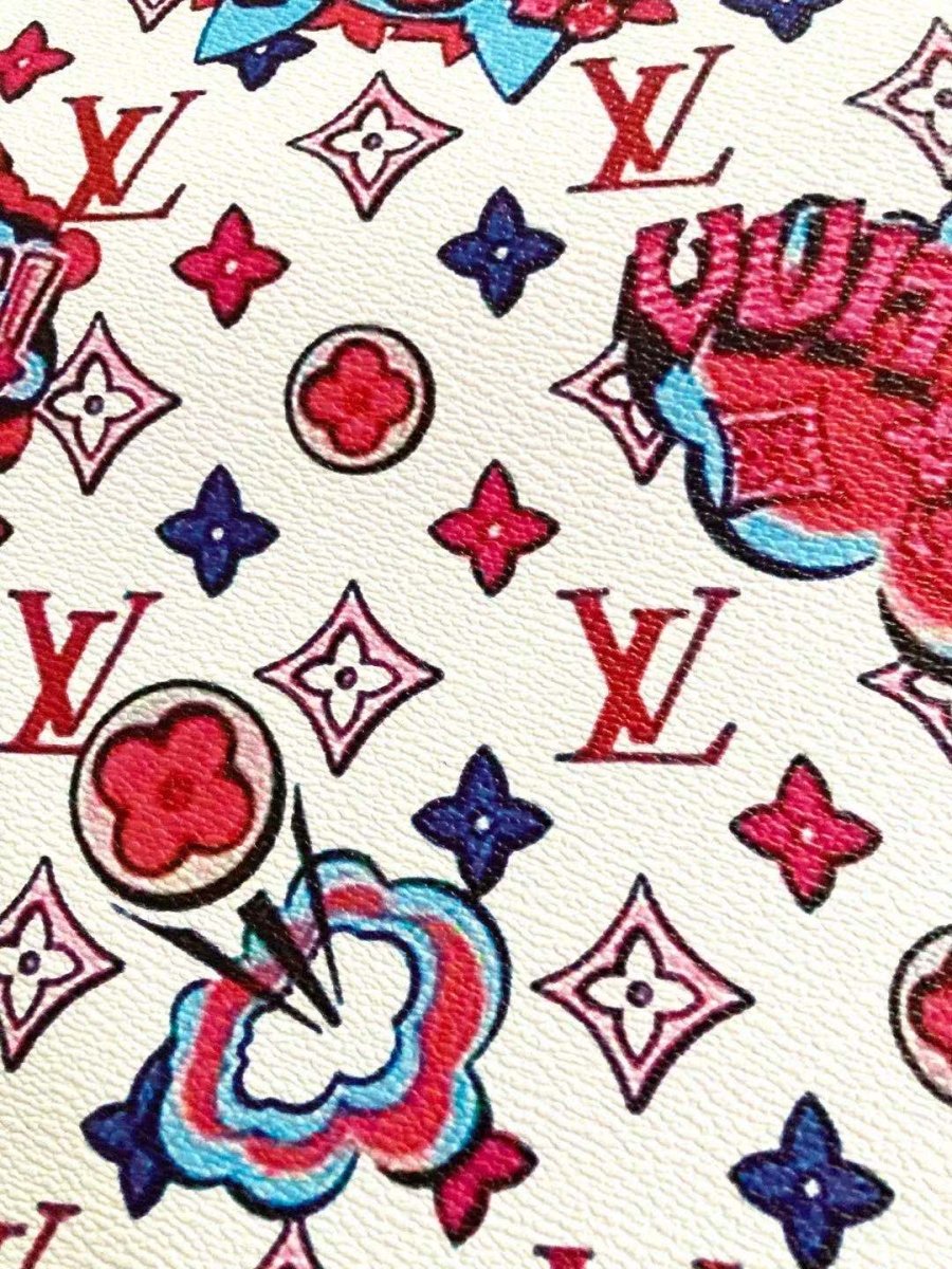 Vintage Cartoon 1854 LV Leather for Custom Shoes with Strong Backing - mingfabricstore