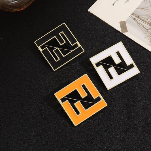 Vintage Fendi FF Brooches, Retro Luxury Pins for Women - mingfabricstore