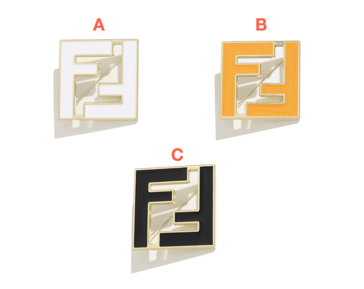Vintage Fendi FF Brooches, Retro Luxury Pins for Women - mingfabricstore