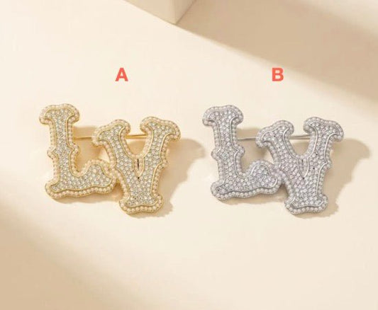 Vintage LV Inspired Brooches, Retro Luxury Pins for Women - mingfabricstore