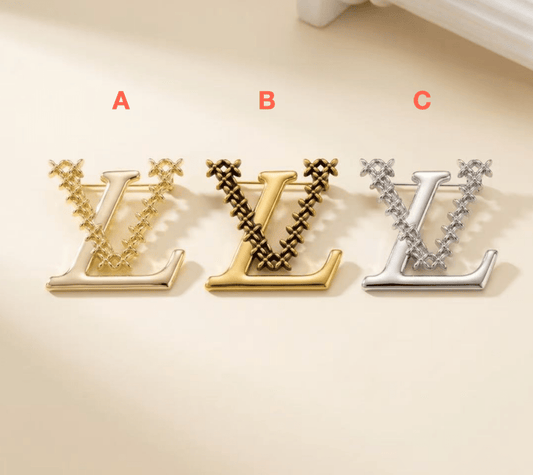 Vintage LV Inspired Brooches, Retro Luxury Pins for Women - mingfabricstore