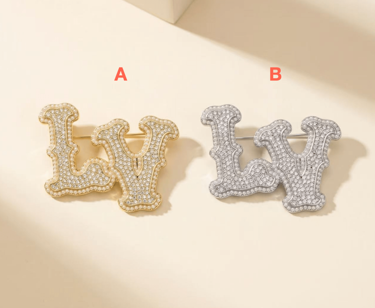 Vintage LV Inspired Brooches, Retro Luxury Pins for Women - mingfabricstore