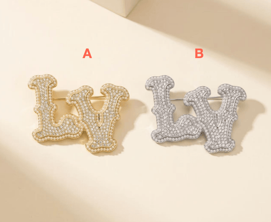 Vintage LV Inspired Brooches, Retro Luxury Pins for Women - mingfabricstore