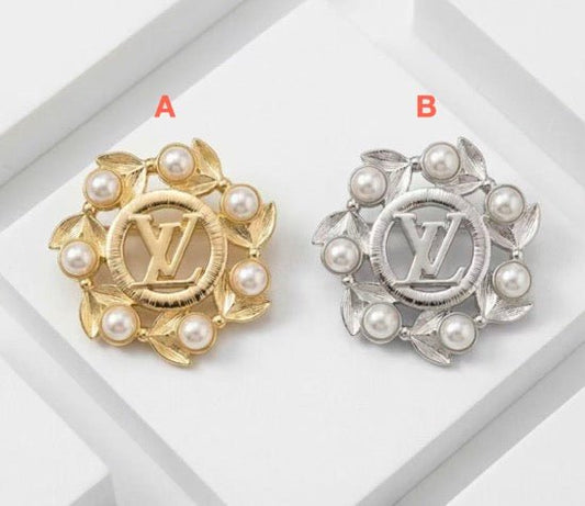 Vintage LV Inspired Brooches, Retro Luxury Pins for Women - mingfabricstore
