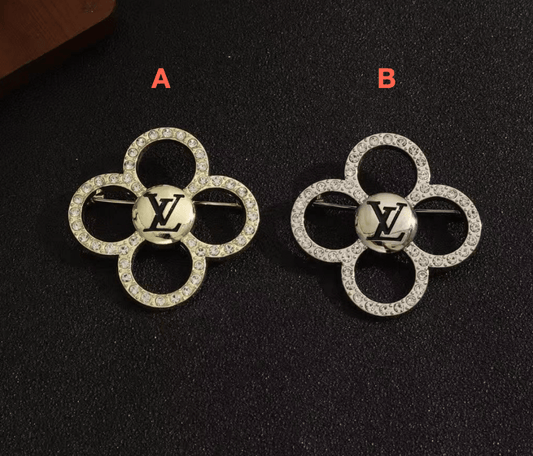 Vintage LV Inspired Brooches, Retro Luxury Pins for Women - mingfabricstore