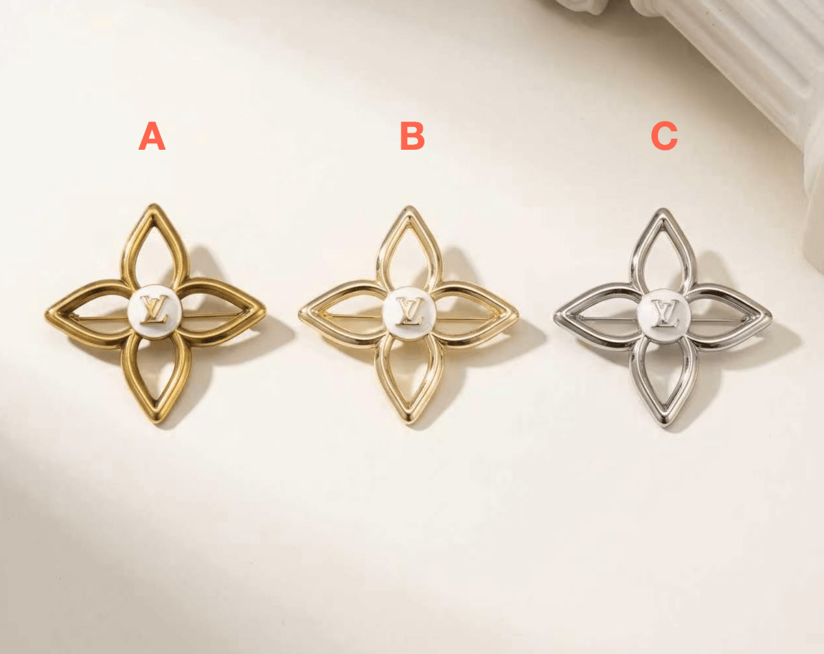 Vintage LV Inspired Brooches, Retro Luxury Pins for Women - mingfabricstore