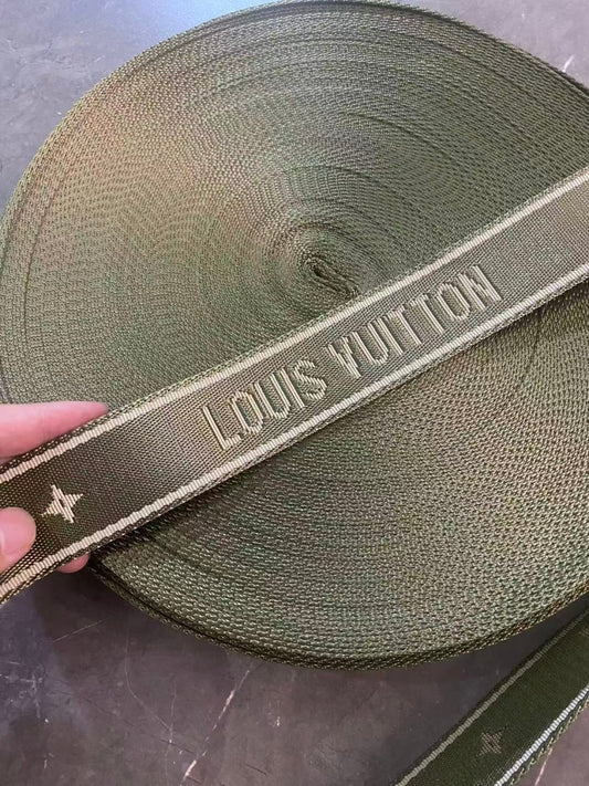 Vintage Olive Green Louis Vuitton Bag Strap for Handmade Bag Repair DIY - mingfabricstore