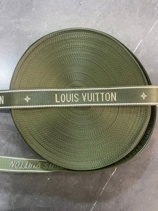 Vintage Olive Green Louis Vuitton Bag Strap for Handmade Bag Repair DIY - mingfabricstore