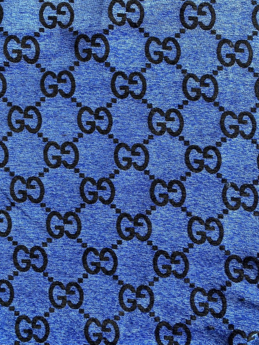 Vivid Blue Gucci Chenille Fabric Sofa Making Upholstery Sewing Project - mingfabricstore