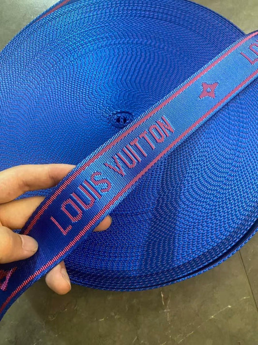 Vivid Blue Red Louis Vuitton LV Strap for Handmade DIY Crafts Bag Repair - mingfabricstore