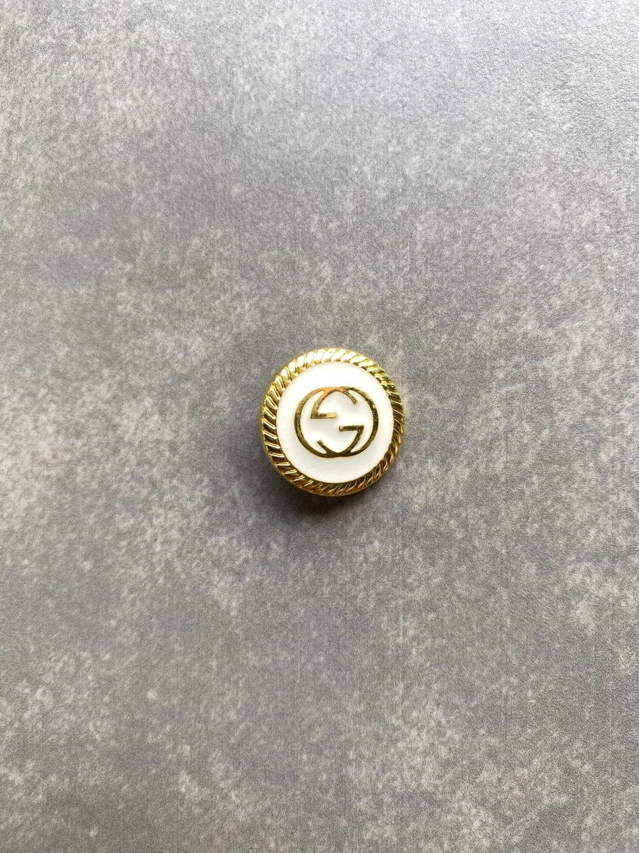 White Golden Metal Gucci Button Accessory for Handmade Custom Clothing Apparel DIY Projects - mingfabricstore