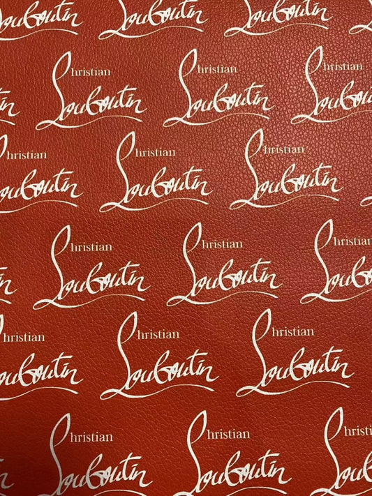 White Red Christian Louboutin DIY Custom Faux Leather Sheet - mingfabricstore