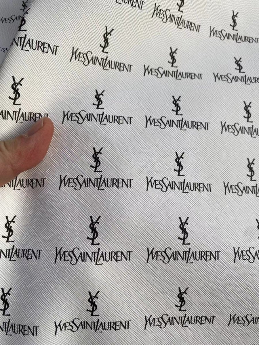 White YSL Premium Leather for Custom Sneakers Handbags DIY Projects - mingfabricstore