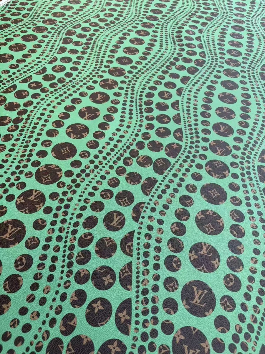 Yayoi Kusama Louis Vuitton Leather Designer Fabric for Bag Repaid DIY Crafts - mingfabricstore