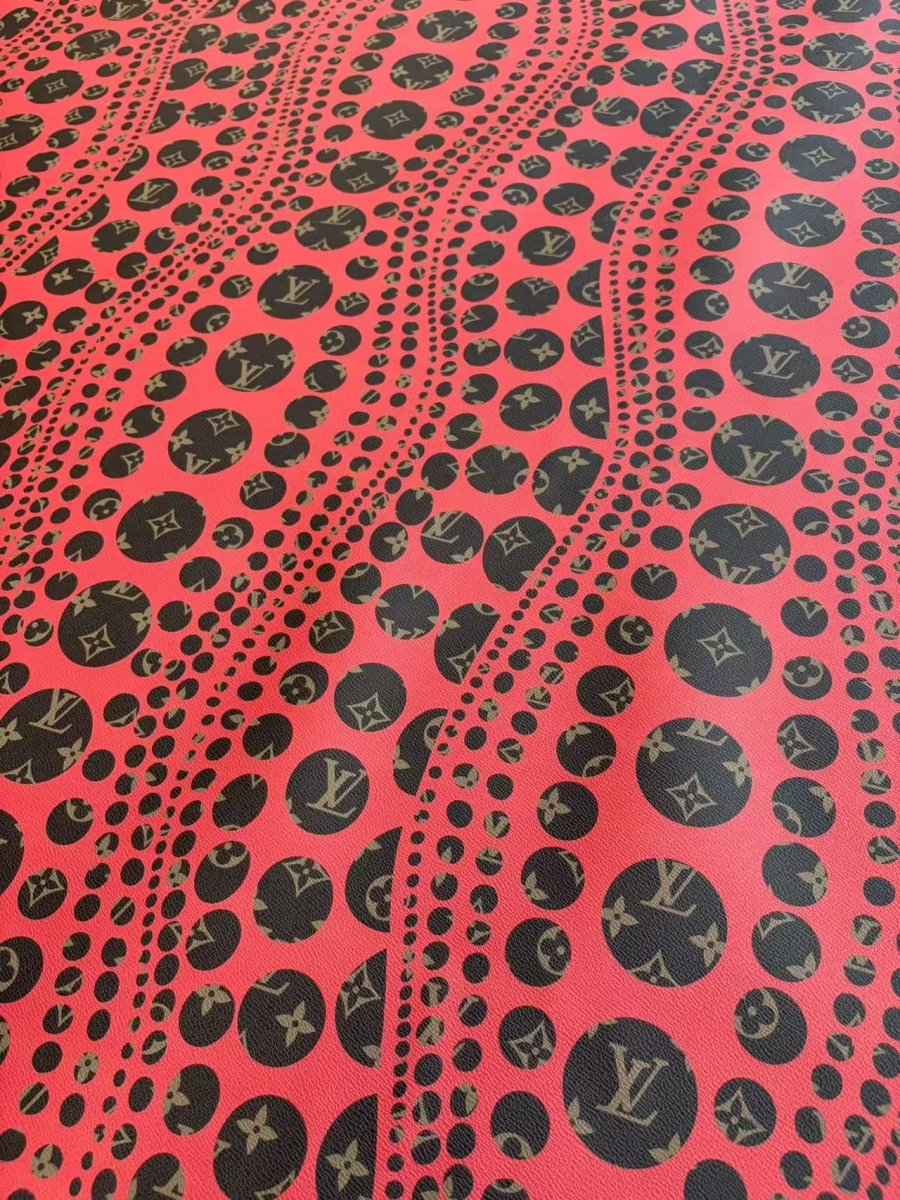 Yayoi Kusama Louis Vuitton Leather Designer Fabric for Bag Repaid DIY Crafts - mingfabricstore