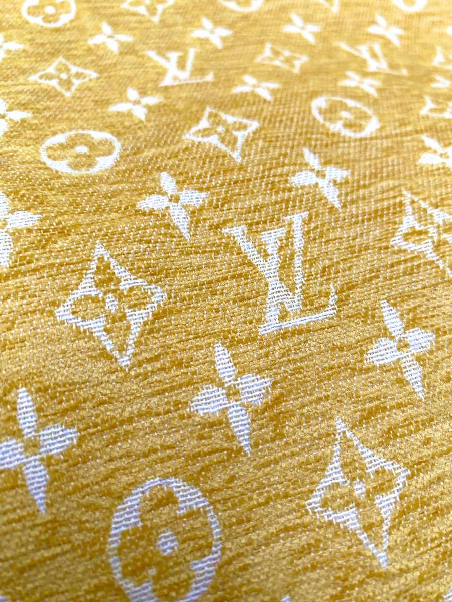 Yellow Chenille Louis Vuitton Fabric for Sofa Furniture Custom Made DIY - mingfabricstore