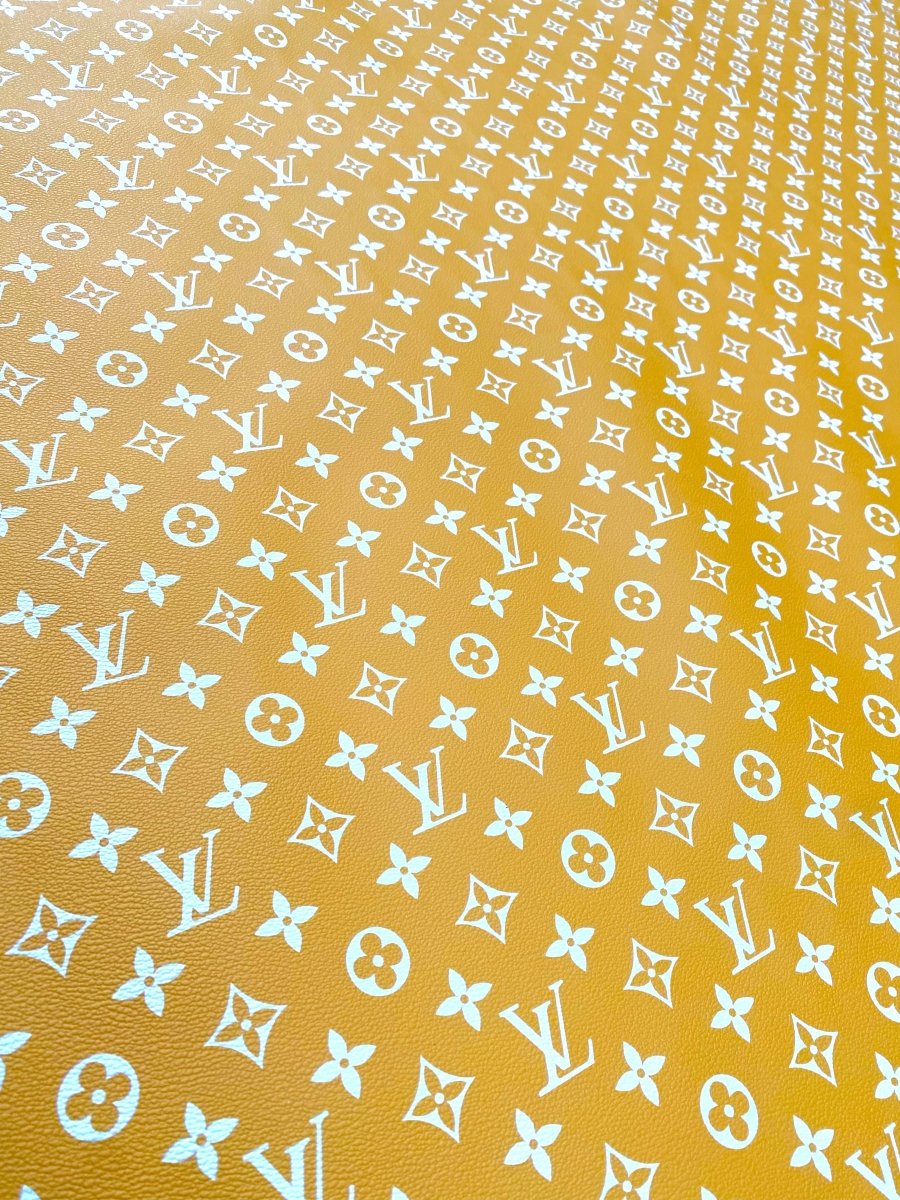 Yellow Louis Vuitton LV Fabric Leather Monogram for Handmade DIY Sewing - mingfabricstore