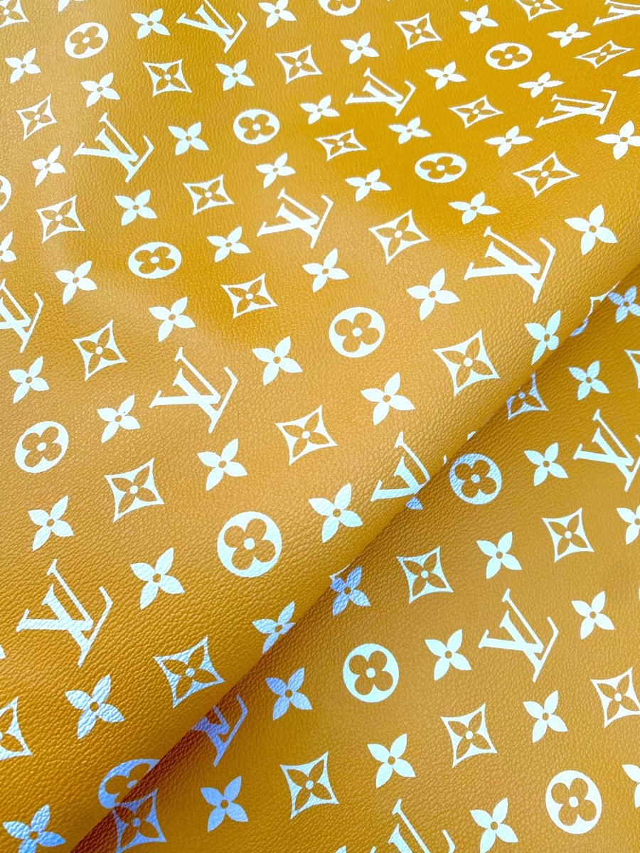 Yellow Louis Vuitton LV Fabric Leather Monogram for Handmade DIY Sewing - mingfabricstore