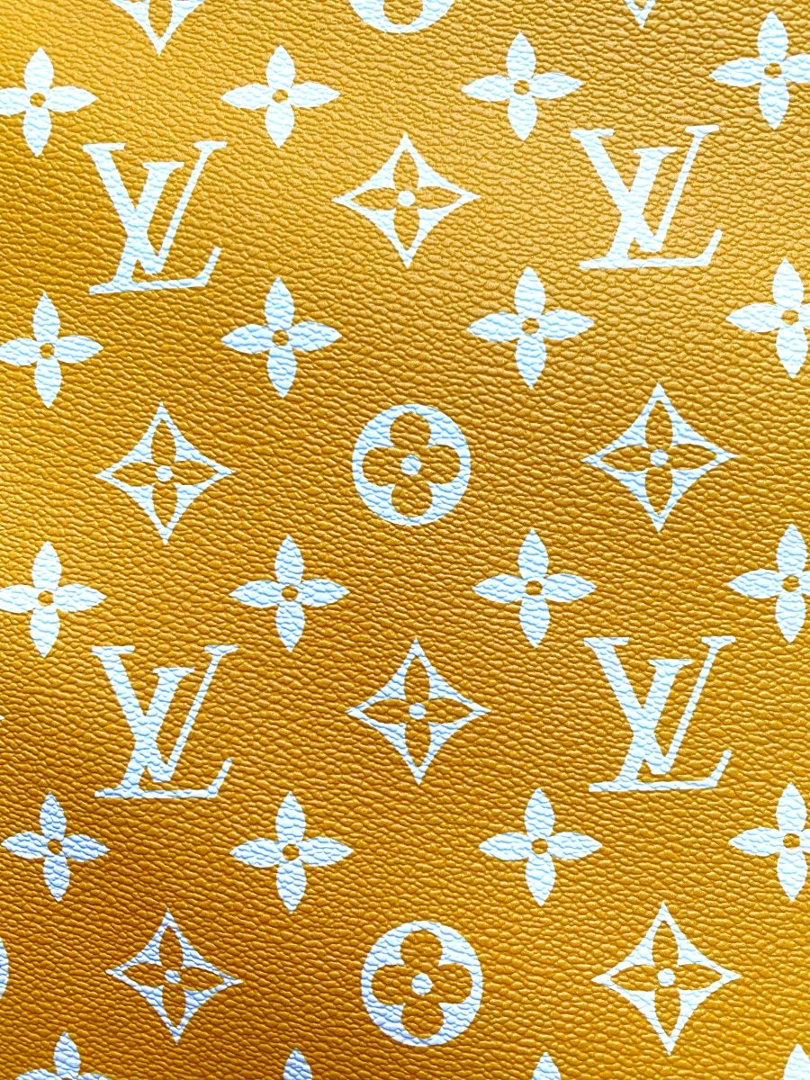 Yellow Louis Vuitton LV Fabric Leather Monogram for Handmade DIY Sewing - mingfabricstore