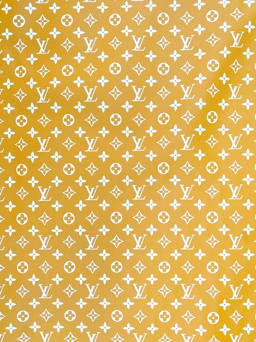 Yellow Louis Vuitton LV Fabric Leather Monogram for Handmade DIY Sewing - mingfabricstore