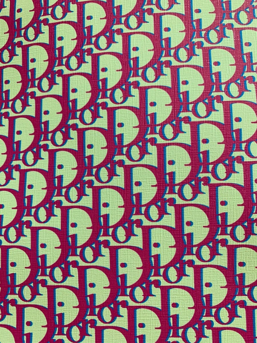 Yellow Pink Dior Leather for Shoe Custom - mingfabricstore