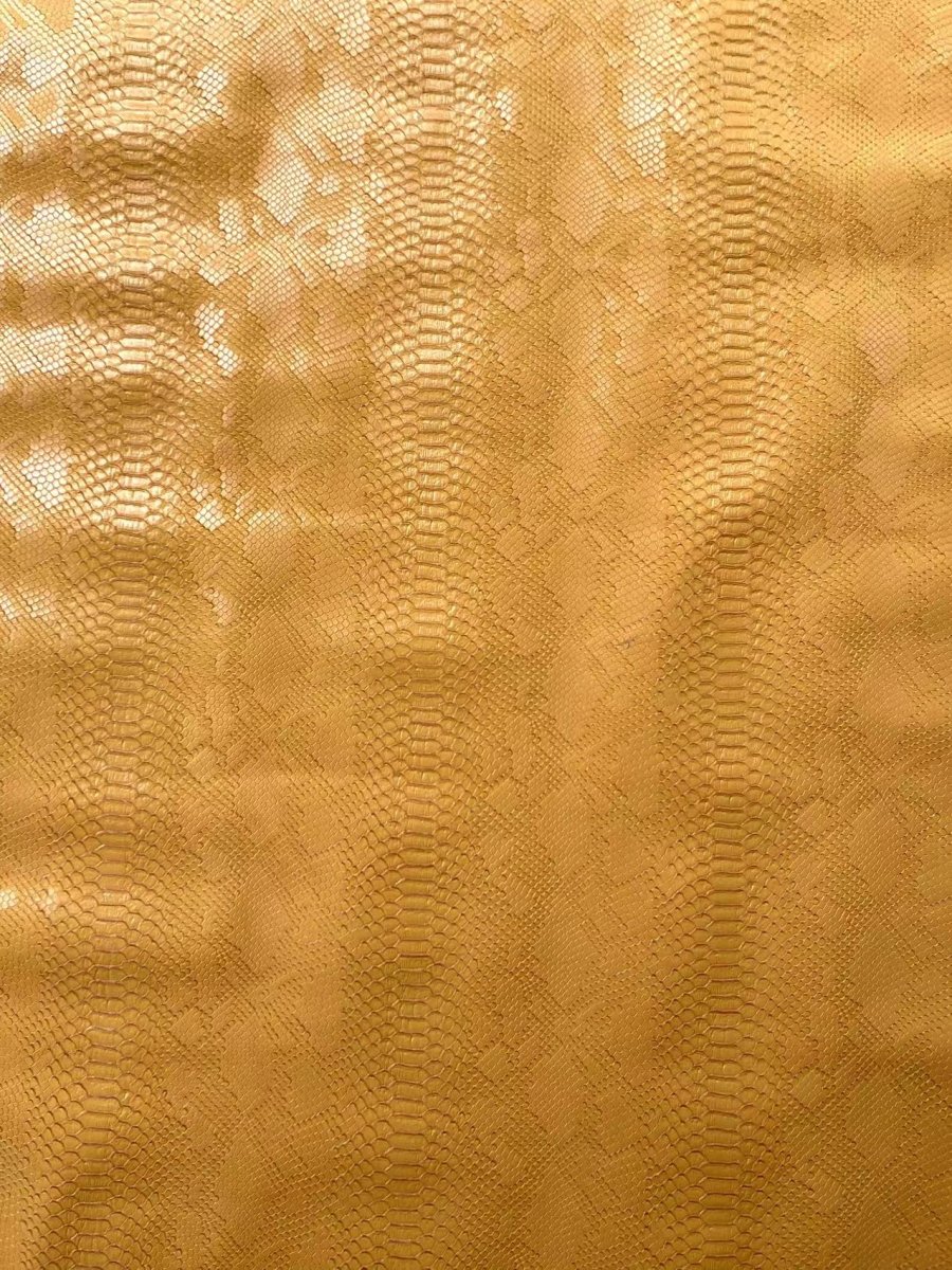 Yellow Snake Skin Leather for Custom Sneaker Sofa Furniture - mingfabricstore