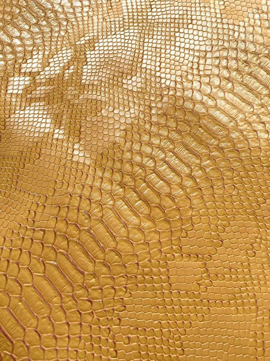 Yellow Snake Skin Leather for Custom Sneaker Sofa Furniture - mingfabricstore