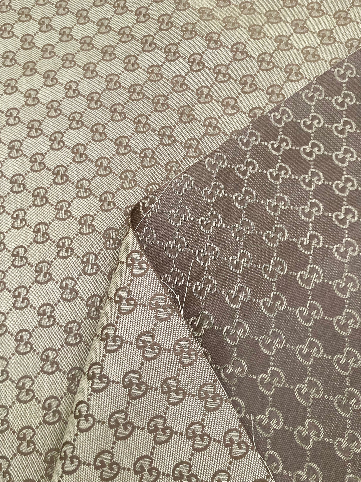 Classic Brown GG Jacquard Designer Fabric for Custom DIY Sewing