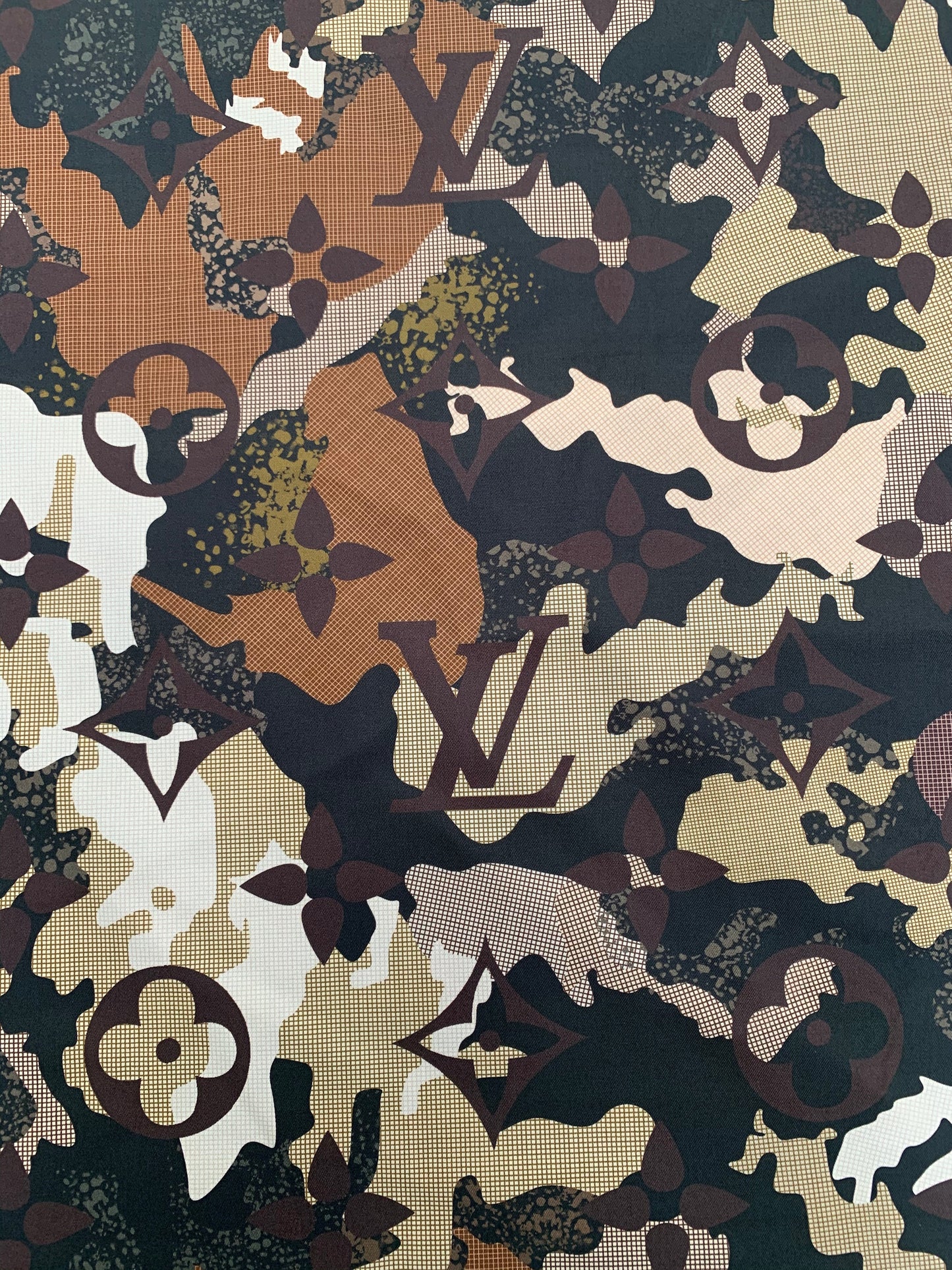 Sewing Cotton Fabric Camouflage LV Quilting for Custom Apparel Handmade DIY