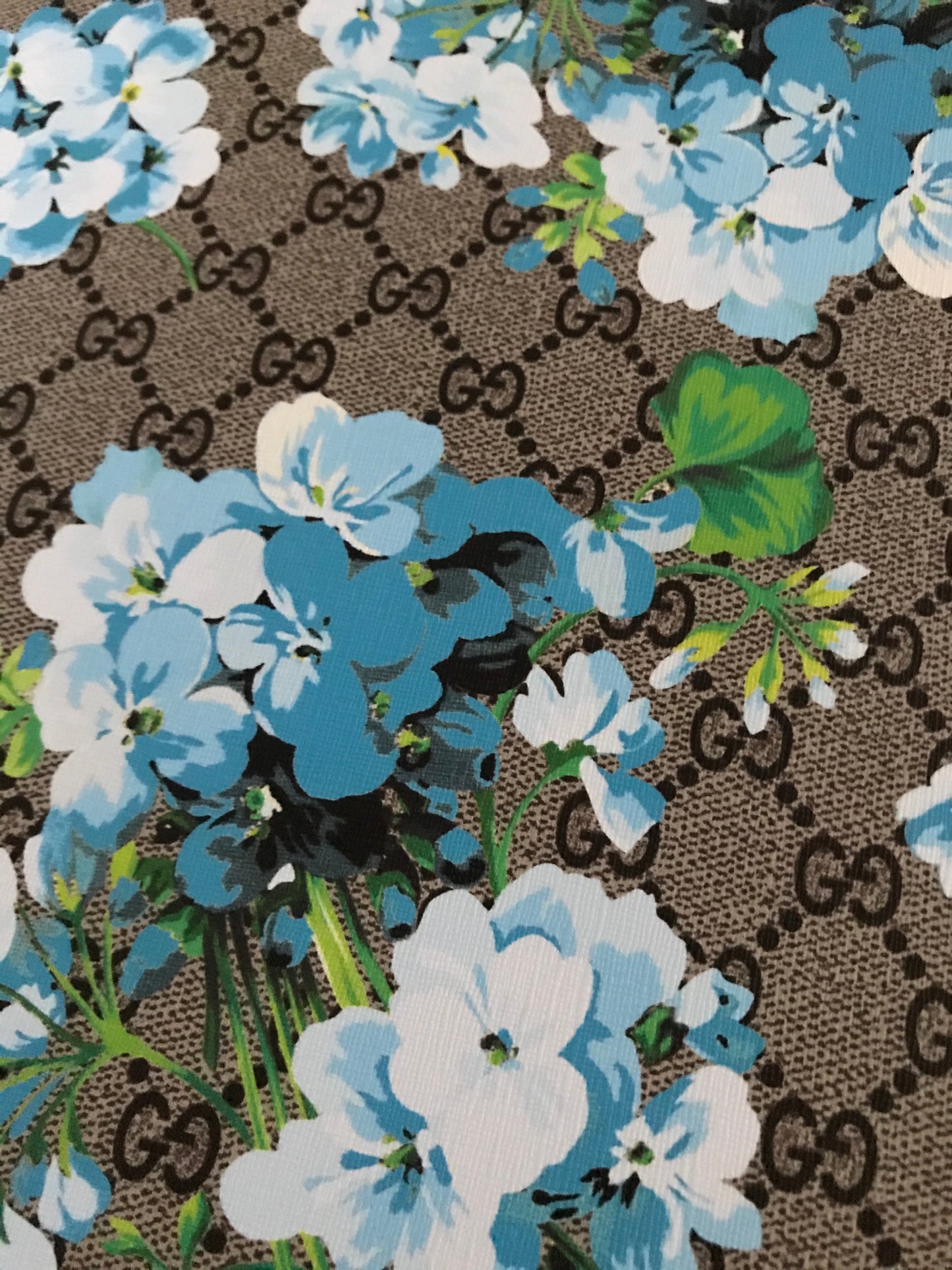Classic GG Flower Leather Fabric for Shoe Custom Material